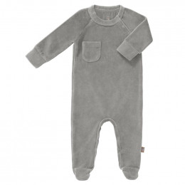 Pyjama bébé à pieds en velours Paloma grey