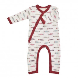 Pyjama kimono en coton BIO - Poissons rouges