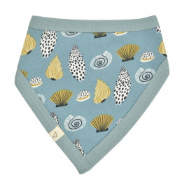 Bavoir bandana réversible - 0 à 12 mois - Coquillages Bleu