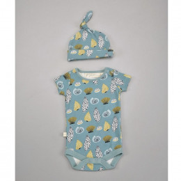 Bonnet en coton BIO - Coquillages Bleu
