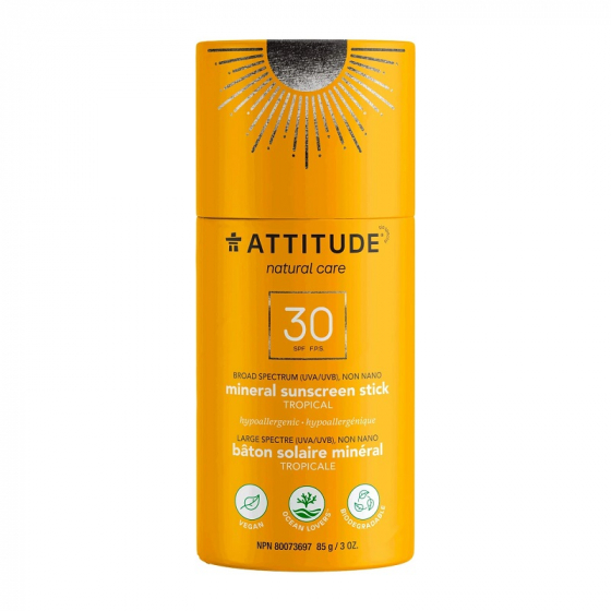 Bâton Stick solaire minérail - SPF 30 - 85 g - Tropicale Bâton Stick solaire minérail - SPF 30 - 85 g - Tropicale