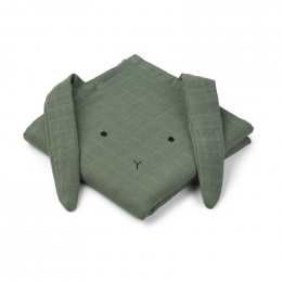Set de 2 langes tétra Hannah Rabbit faune green
