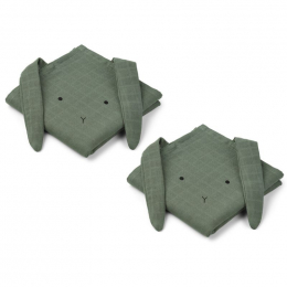 Set de 2 langes tétra Hannah Rabbit faune green