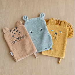 Set de 3 gants de toilette Sylvester - Safari mix