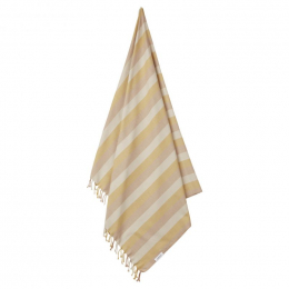Serviette de plage Mona - Y&D stripe: Peach&sandy&yellow mellow