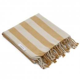 Serviette de plage Mona - Y&D stripe: Mustard&sandy
