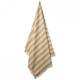 Serviette de plage Mona - Y&D stripe: Mustard&sandy