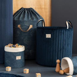 Sac à jouets Bamboo - Gold stella & Night blue - large