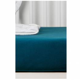 Drap Housse en Coton Bio pour lit bébé - 60x120 cm - Bleu nuit