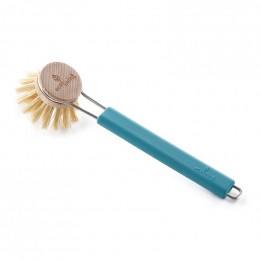Brosse à vaisselle manche en silicone - Tête remplaçable - Turquoise