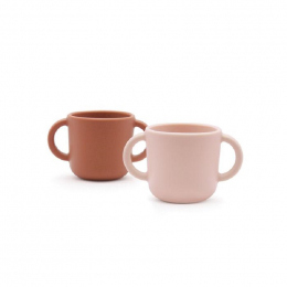 2 tasses d'entrainement en silicone - 150 ml - Blush et Terracotta