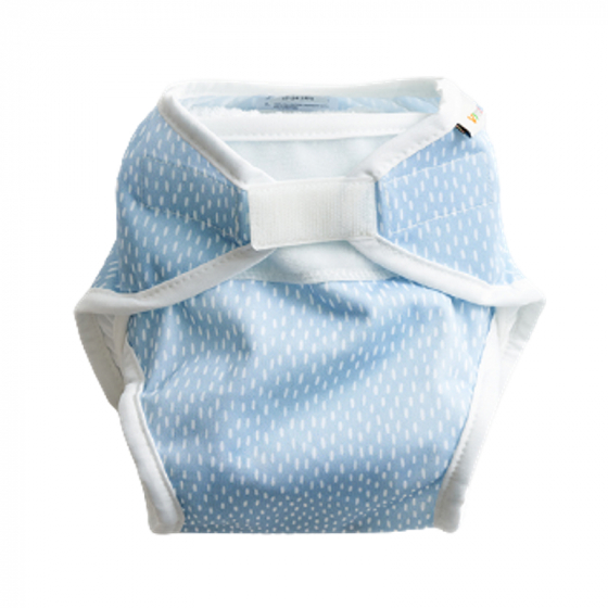 Couche lavable TE1 en coton BIO- Gouttes Bleu