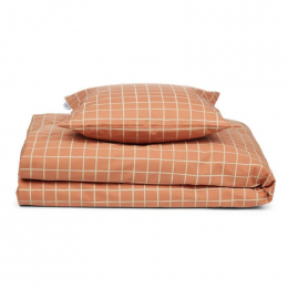 Housse de couette 1p Carl - Check & tuscany rose