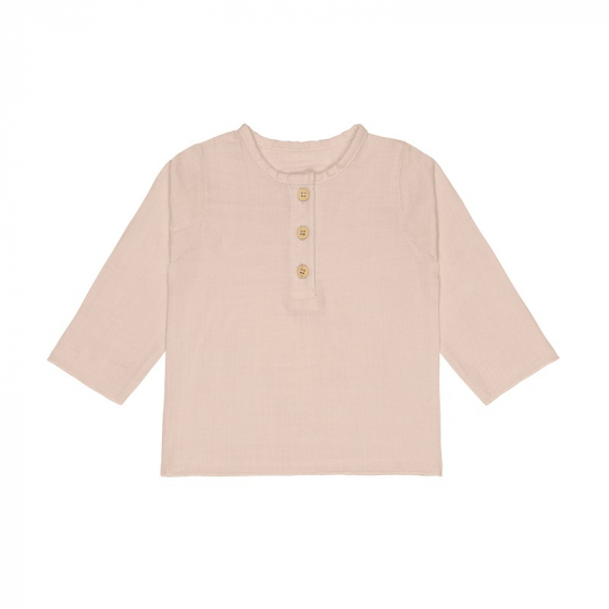 T-shirt manches longues en mousseline - coton biologique - powder pink