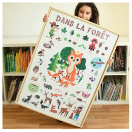 Poster éducatif avec stickers repositionnables - Forêt