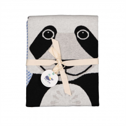 Couverture tricot pour bébé en coton bio - Panda