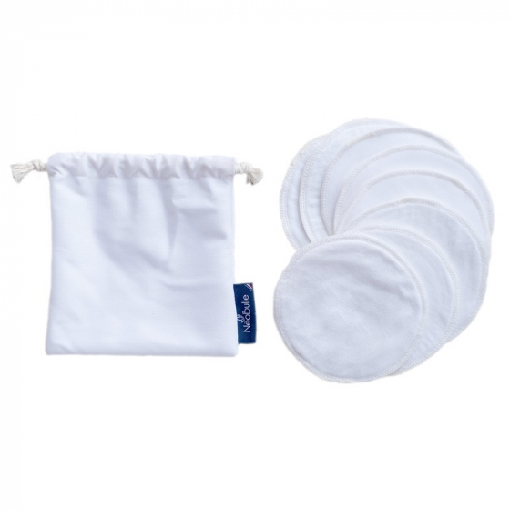 Lot de 8 coussinets d'allaitement lavables en coton BIO