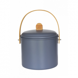 Compost d'intérieur en acier et bambou Gris foncé 7 L - Pebbly