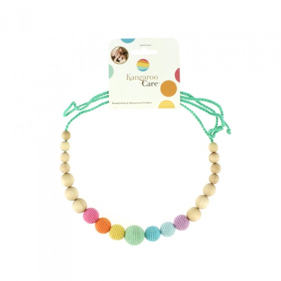 Collier d'allaitement et de portage - Menthe arc en ciel et bois de genévrier