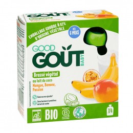 Brassé Végétal au lait de coco - Mangue, banane, passion - 4 x 85 g - Dès 6 mois