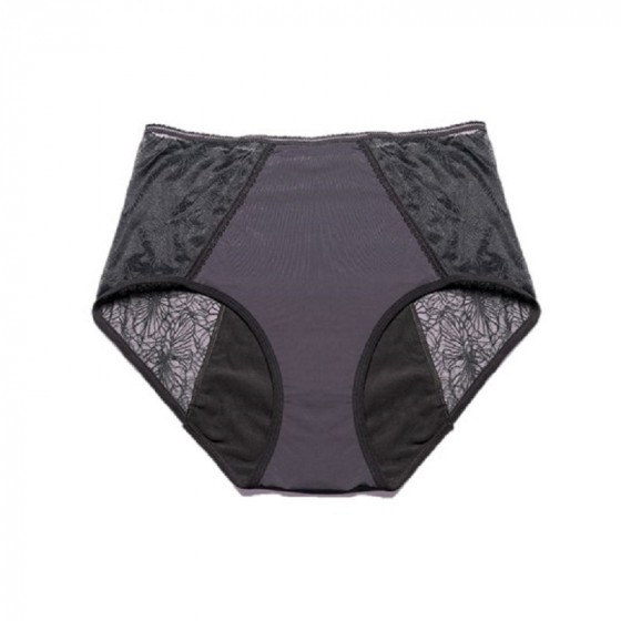 Culotte menstruelle Fearless taille haute dentelle - Flux abondant - Noir Culotte menstruelle Fearless taille haute dentelle - Flux abondant - Noir