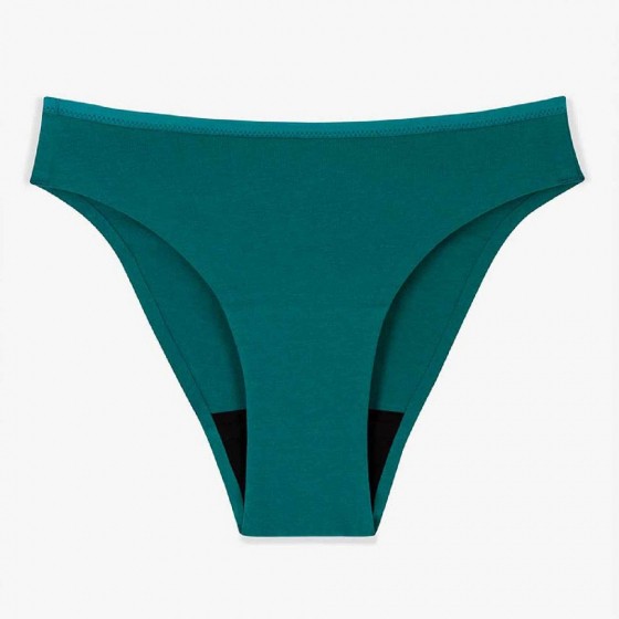 Culotte menstruelle pour flux moyen en coton bio - Vert