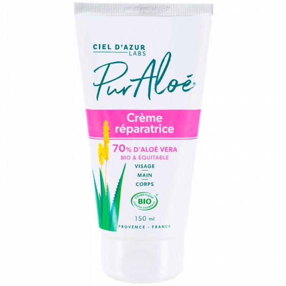 Crème réparatrice à l'aloe vera 70% BIO 150 ml Crème réparatrice à l'aloe vera 70% BIO 150 ml