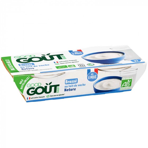 Brassé Nature au lait de vache - 2 x 100 g - Dès 6 mois Brassé Nature au lait de vache - 2 x 100 g - Dès 6 mois