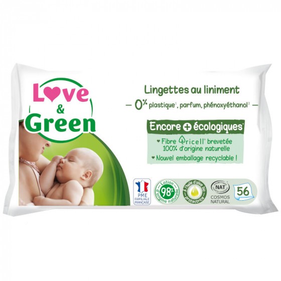 Lingettes hypoallergéniques au liniment - sans parfum - 56 lingettes