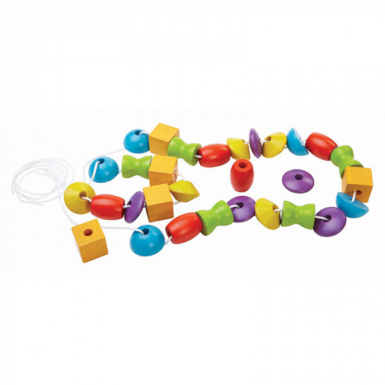 Plan Toys - Jeu de laçage - Perles Multiformes
