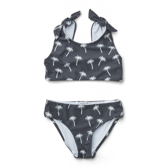 Bikini Bow - Palms & Dark blue Bikini Bow - Palms & Dark blue