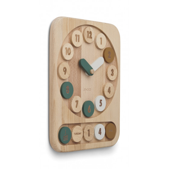 Horloge en bois Yelena - Hunter green multi mix